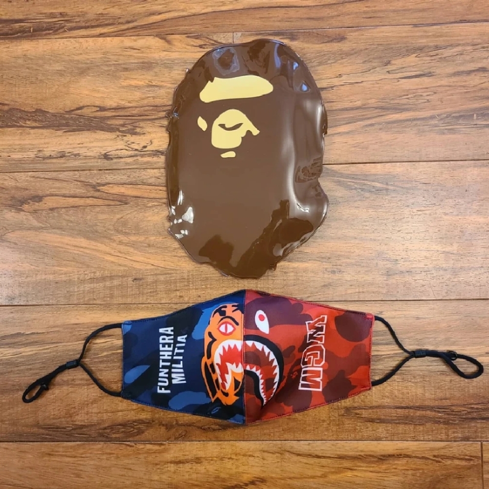 BapeSS21 BAPE Color Camo Tiger Shark Half Mask Navy